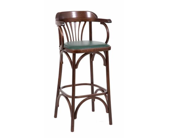 Стул барный 750 Венский мягкий (темный тон, экокожа зеленая) | Интернет магазин мебели и декора LifeDekor