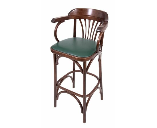 Стул барный 750 Венский мягкий (темный тон, экокожа зеленая), изображение 4 | Интернет магазин мебели и декора LifeDekor