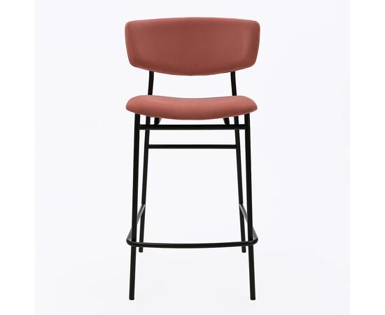 Дизайнерский полубарный стул Marko розовый, черный металл, изображение 3 | Интернет магазин мебели и декора LifeDekor