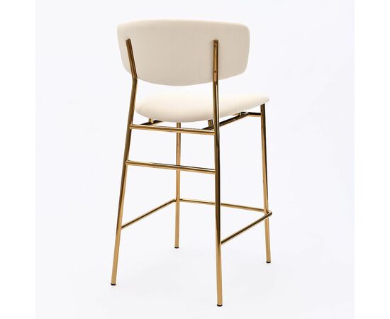 Дизайнерский полубарный стул Marko бежевый, основание золото, изображение 3 | Интернет магазин мебели и декора LifeDekor