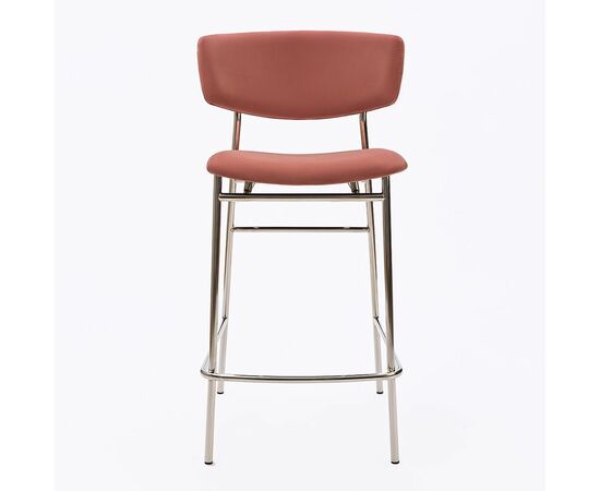 Дизайнерский полубарный стул Marko розовый, основание хром, изображение 3 | Интернет магазин мебели и декора LifeDekor