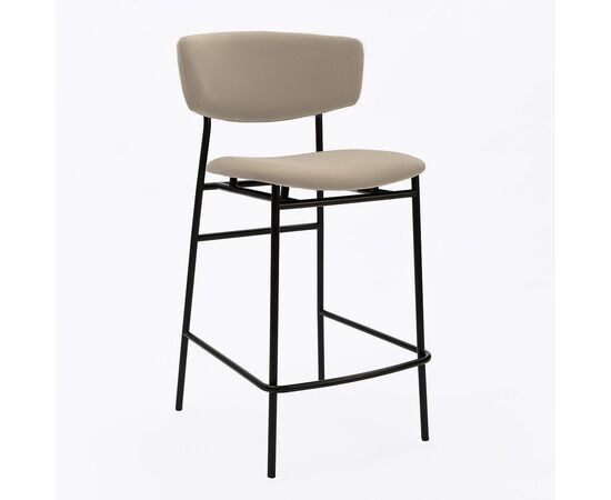 Дизайнерский полубарный стул Marko латте, черный металл | Интернет магазин мебели и декора LifeDekor