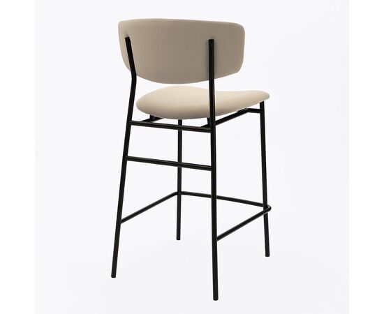 Дизайнерский полубарный стул Marko латте, черный металл, изображение 3 | Интернет магазин мебели и декора LifeDekor