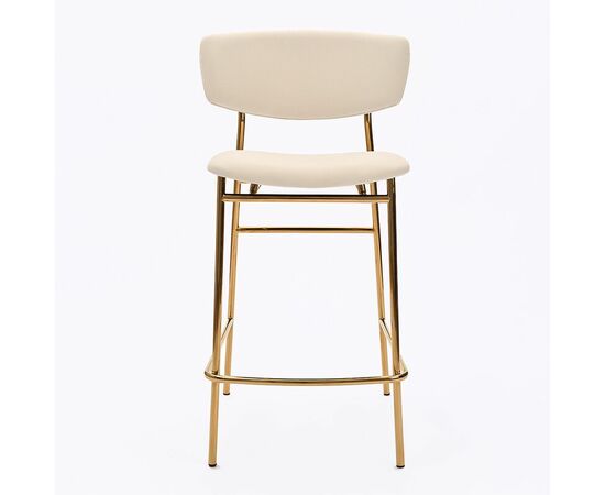 Дизайнерский полубарный стул Marko бежевый, основание золото, изображение 2 | Интернет магазин мебели и декора LifeDekor