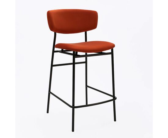 Дизайнерский полубарный стул Marko терракотовый, черный металл | Интернет магазин мебели и декора LifeDekor