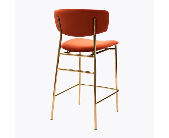 Дизайнерский полубарный стул Marko терракотовый, основание золото, изображение 3 | Интернет магазин мебели и декора LifeDekor