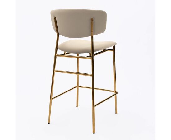 Дизайнерский полубарный стул Marko латте, основание золото, изображение 3 | Интернет магазин мебели и декора LifeDekor