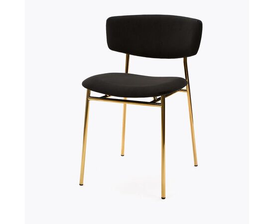 Стул дизайнерский Marko графит, основание золото | Интернет магазин мебели и декора LifeDekor