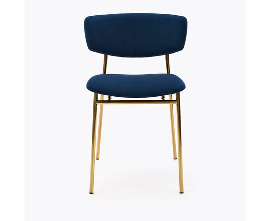 Стул дизайнерский Marko синий, основание золото, изображение 2 | Интернет магазин мебели и декора LifeDekor