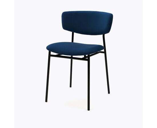 Стул дизайнерский Marko синий, черный металл | Интернет магазин мебели и декора LifeDekor