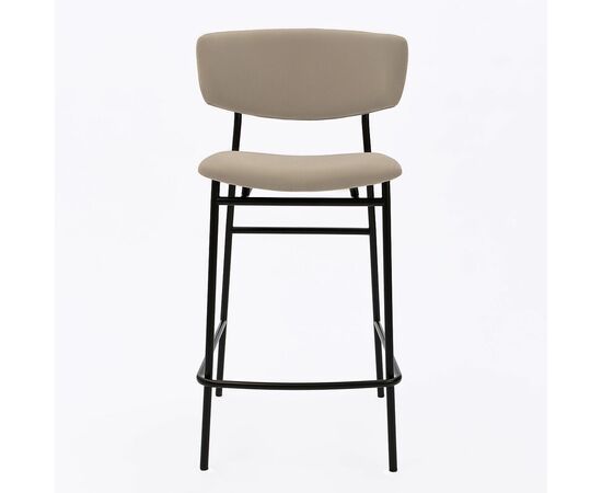 Дизайнерский полубарный стул Marko латте, черный металл, изображение 2 | Интернет магазин мебели и декора LifeDekor