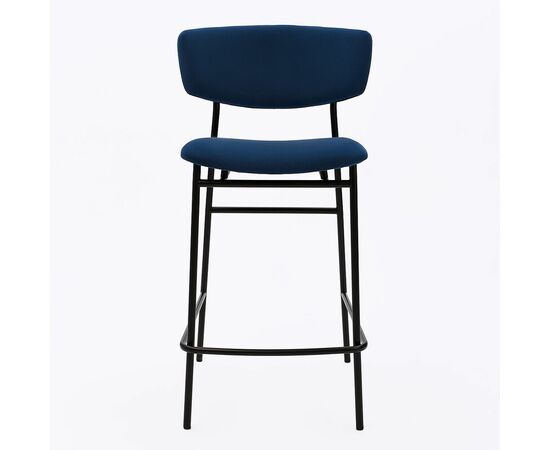 Дизайнерский полубарный стул Marko синий, черный металл, изображение 2 | Интернет магазин мебели и декора LifeDekor
