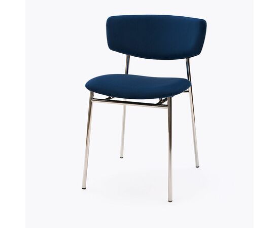 Стул дизайнерский Marko синий, основание хром | Интернет магазин мебели и декора LifeDekor