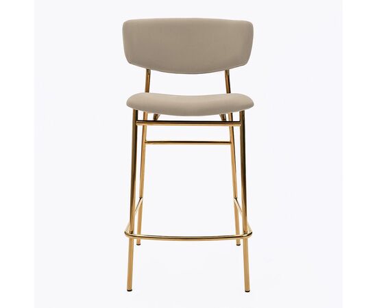 Дизайнерский полубарный стул Marko латте, основание золото, изображение 2 | Интернет магазин мебели и декора LifeDekor