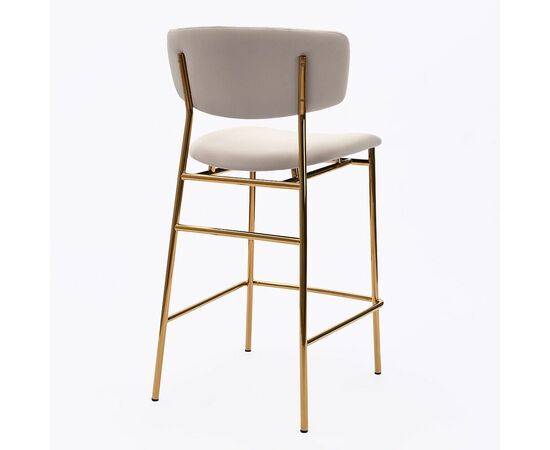 Дизайнерский полубарный стул Marko серый, основание золото, изображение 3 | Интернет магазин мебели и декора LifeDekor