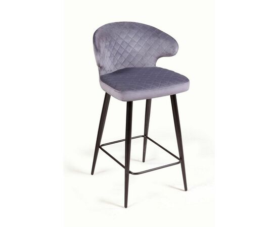 Стул полубарный Richard ромб, бархат серый 27 | Интернет магазин мебели и декора LifeDekor