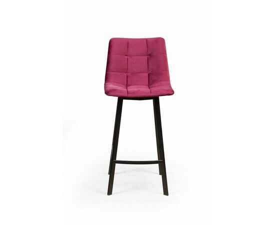 Стул барный UNO, бархат красный 16 new / чёрный профиль, изображение 2 | Интернет магазин мебели и декора LifeDekor
