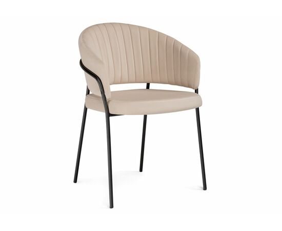 Стул на металлокаркасе Лео бежевый brandy light 2 / черный | Интернет магазин мебели и декора LifeDekor
