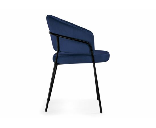 Стул на металлокаркасе Лео синий brandy light 8 / черный, изображение 4 | Интернет магазин мебели и декора LifeDekor