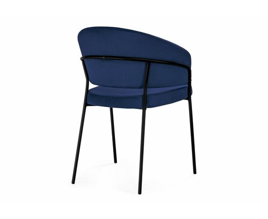 Стул на металлокаркасе Лео синий brandy light 8 / черный, изображение 5 | Интернет магазин мебели и декора LifeDekor