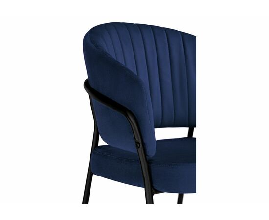 Стул на металлокаркасе Лео синий brandy light 8 / черный, изображение 7 | Интернет магазин мебели и декора LifeDekor