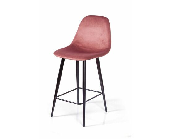 Стул полубарный TED, бархат пудровый 15 /опора конус, изображение 4 | Интернет магазин мебели и декора LifeDekor