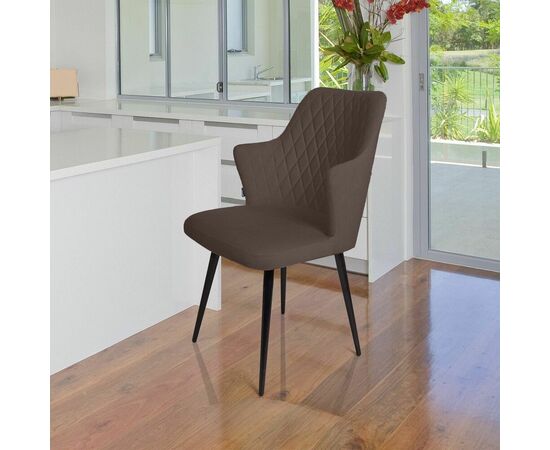 Стул поворотный на 360 градусов Hunt ромб, велюр шоколад maxx 232 / чёрный конус, изображение 8 | Интернет магазин мебели и декора LifeDekor