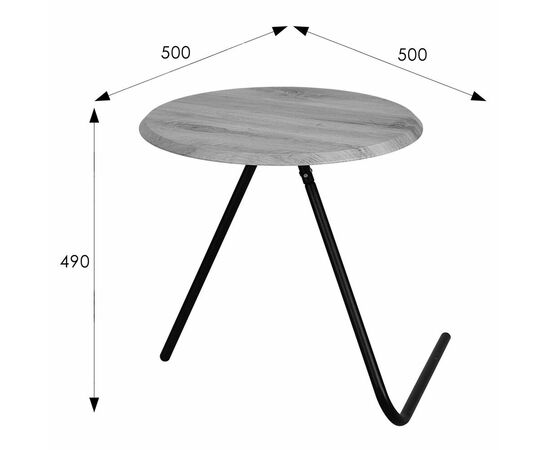 Стол журнальный Дуэт 7 орех гикори grey/черный, изображение 8 | Интернет магазин мебели и декора LifeDekor