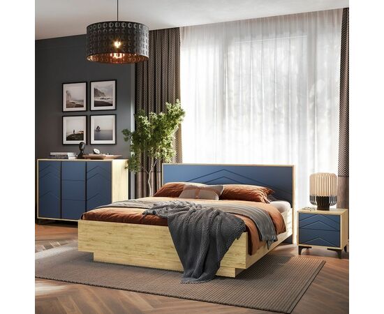 Спальня «Тиана» КМК 0967, дуб наварра/синий матовый, изображение 2 | Интернет магазин мебели и декора LifeDekor