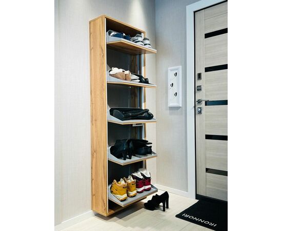 Обувница ЛАЙТ 5 МП (Дуб Вотан / Дуб Вотан), изображение 2 | Интернет магазин мебели и декора LifeDekor