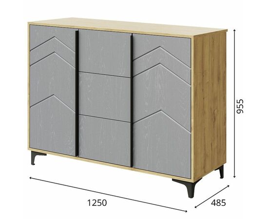 Комод «Тиана» КМК 0967.16, дуб наварра/графит, изображение 3 | Интернет магазин мебели и декора LifeDekor