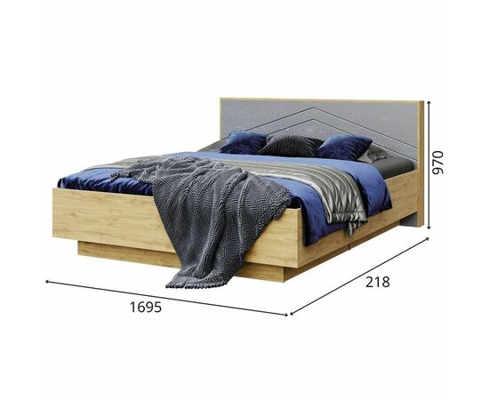 Кровать «Тиана» 160x200 КМК 0967.3, дуб наварра/графит, изображение 3 | Интернет магазин мебели и декора LifeDekor