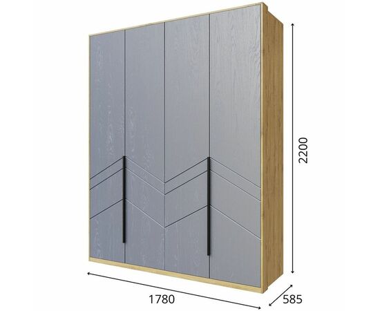 Шкаф «Тиана» 4Д КМК 0967.1, дуб наварра/графит, изображение 4 | Интернет магазин мебели и декора LifeDekor