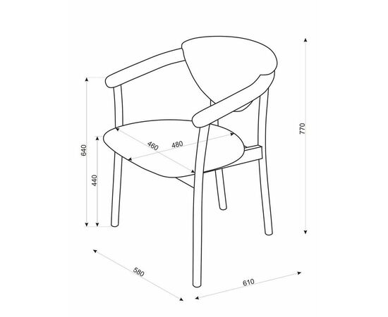 Кресло венское "АРТ" (средний тон/коричневый М08), изображение 7 | Интернет магазин мебели и декора LifeDekor