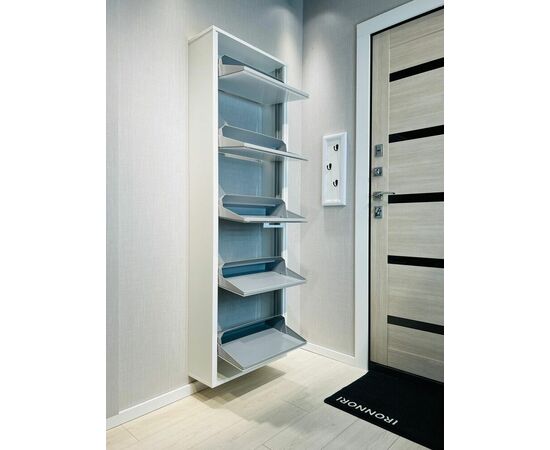 Обувница ЛАЙТ 5 МП (Выбеленное дерево /Зеркало), изображение 5 | Интернет магазин мебели и декора LifeDekor