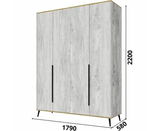 Спальня «Саванна» КМК 0973, бетон пайн светлый, изображение 6 | Интернет магазин мебели и декора LifeDekor