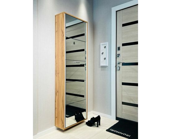 Обувница ЛАЙТ 5 МП (Дуб Вотан / Зеркало), изображение 3 | Интернет магазин мебели и декора LifeDekor