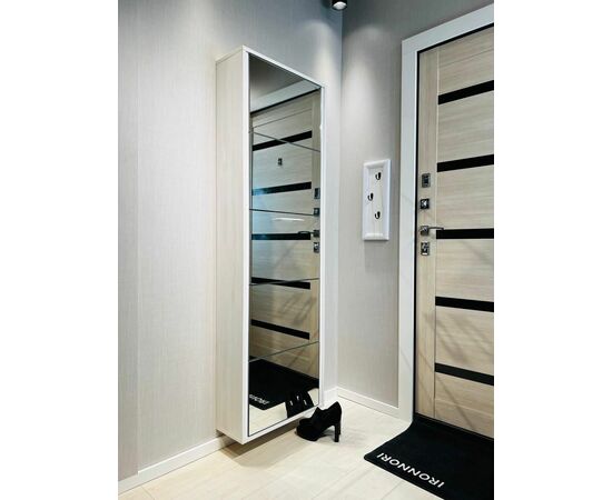 Обувница ЛАЙТ 5 МП (Выбеленное дерево /Зеркало), изображение 3 | Интернет магазин мебели и декора LifeDekor