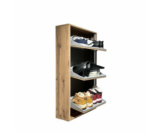 Обувница ЛАЙТ 3 МП (Дуб Вотан / Дуб Вотан), изображение 6 | Интернет магазин мебели и декора LifeDekor