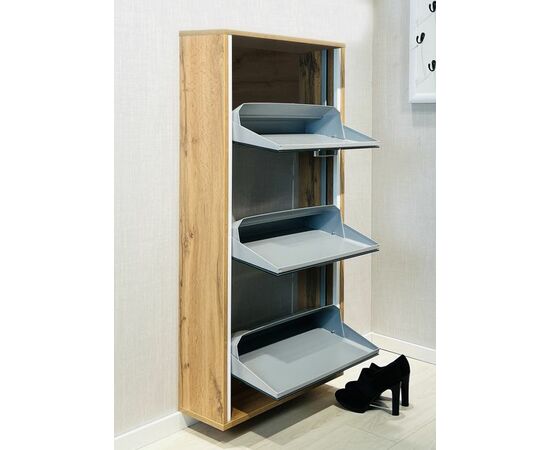 Обувница ЛАЙТ 3 МП (Дуб Вотан / Дуб Вотан), изображение 4 | Интернет магазин мебели и декора LifeDekor