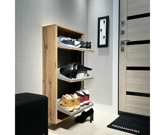 Обувница ЛАЙТ 3 МП (Дуб Вотан / Дуб Вотан), изображение 3 | Интернет магазин мебели и декора LifeDekor