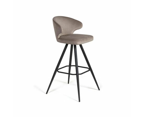 Стул барный Richard поворотный 360 градусов, бархат бежевый 5 | Интернет магазин мебели и декора LifeDekor