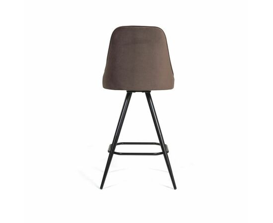 Стул барный Oliver поворотный 360 градусов, бархат коричневый 12/ чёрный конус, изображение 6 | Интернет магазин мебели и декора LifeDekor