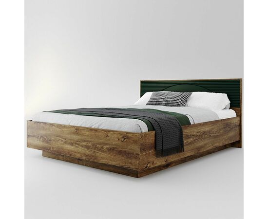 Кровать «Монтале» 160x200 КМК 0966.8 с ПМ, дуб канзас/зеленый матовый, изображение 2 | Интернет магазин мебели и декора LifeDekor