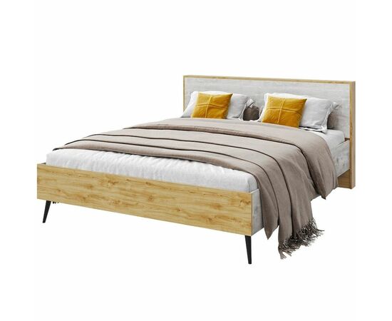 Кровать «Саванна» 160x200 КМК 0973.3, бетон пайн светлый/дуб наварра, изображение 2 | Интернет магазин мебели и декора LifeDekor