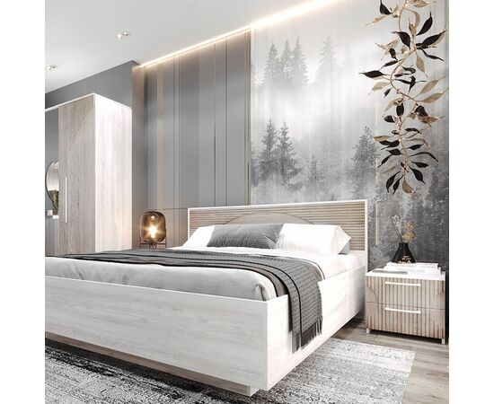 Кровать «Монтале» 160x200 КМК 0966.8 с ПМ, бетон пайн светлый/астана, изображение 3 | Интернет магазин мебели и декора LifeDekor