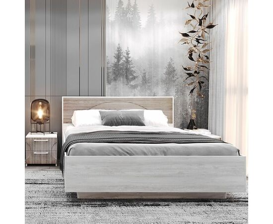 Кровать «Монтале» 160x200 КМК 0966.8 с ПМ, бетон пайн светлый/астана, изображение 5 | Интернет магазин мебели и декора LifeDekor