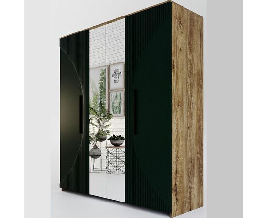 Шкаф «Монтале» 4Д КМК 0966.1, дуб канзас/зеленый матовый, изображение 2 | Интернет магазин мебели и декора LifeDekor