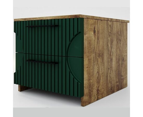 Тумба «Монтале» 2Я КМК 0966.19, дуб канзас/зеленый матовый, изображение 2 | Интернет магазин мебели и декора LifeDekor