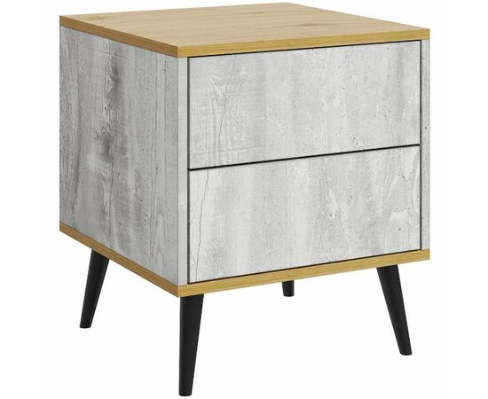 Тумба «Саванна» 2Я КМК.0973.19, бетон пайн светлый/дуб наварра, изображение 3 | Интернет магазин мебели и декора LifeDekor